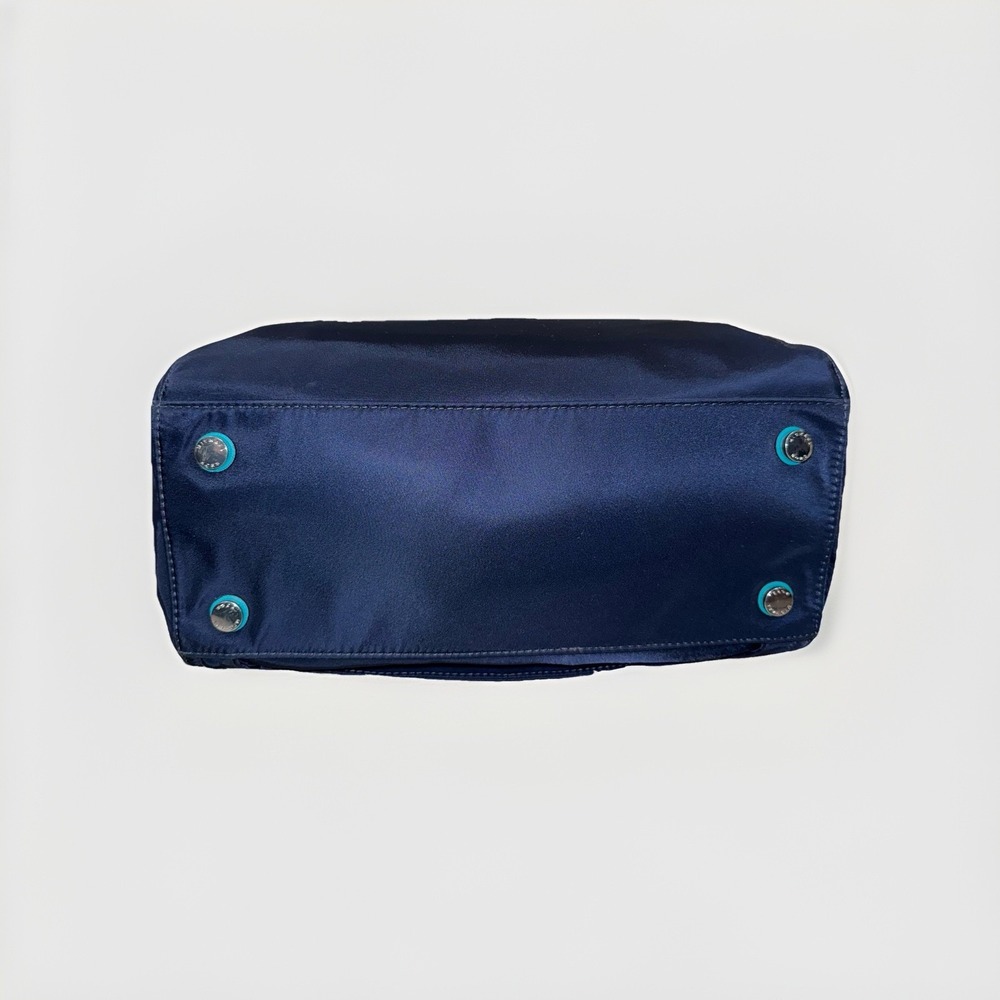 Michael Kors Kelsey Nylon Tote Navy Blue Turquoise Trim‎ Travel Work Bag - Picture 4 of 6
